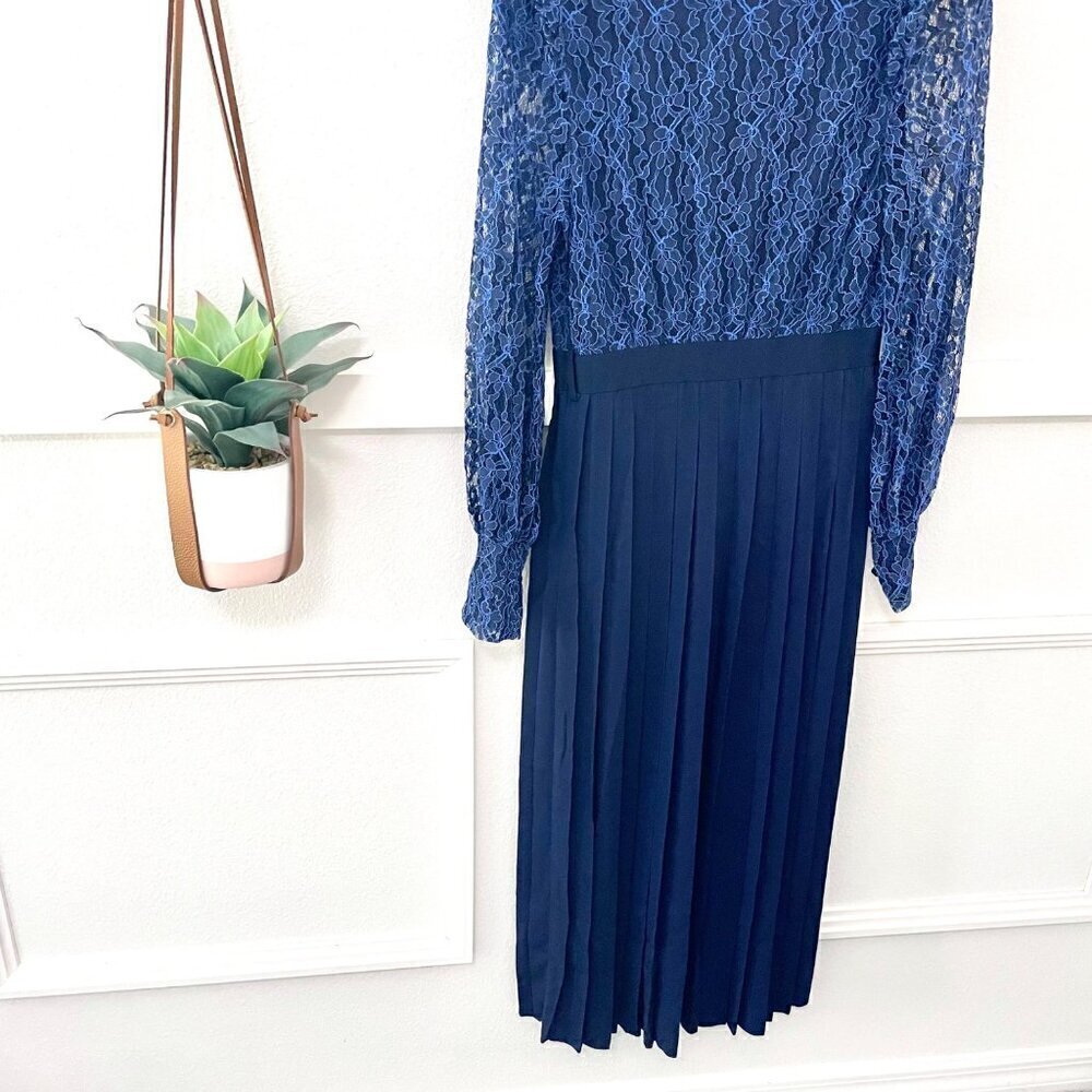 NWT Little Mistress Lace Detail Midaxi Dress in Navy Size US 6 - Picture 9 of 9